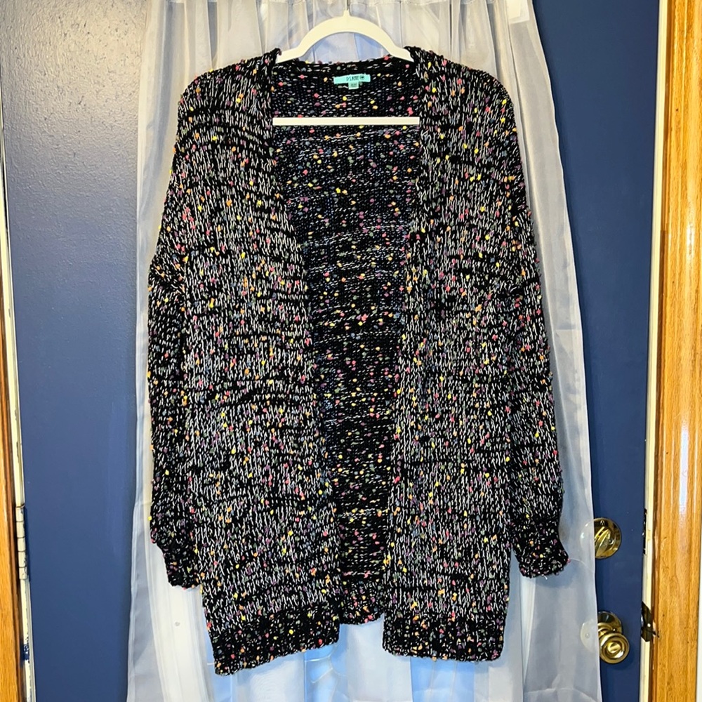PS Kate Black Confetti Cardigan